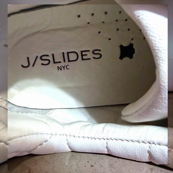 J Slides Aimee 8.5 White Quilted Leather Platform Sneakers Lace Up Shoes - Picture 3 of 11